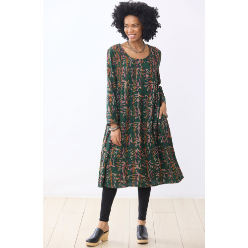 Premila Pull-Over Scoop-Neck Midi Dress - Forest/Multi Premila Pull-Over Scoop-Neck Midi Dress - Forest/Multi