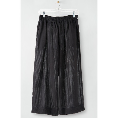 Voile Lightweight Pull-On Layering Culottes - Black