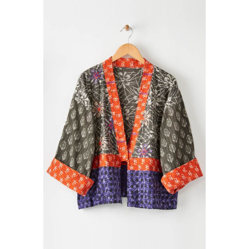 Sikkim Unstructured Boxy Jacket - Fossil/Multi Sikkim Unstructured Boxy Jacket - Fossil/Multi