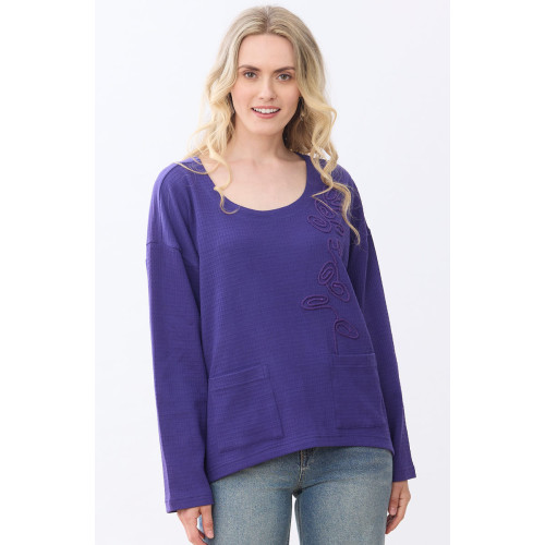 Madhia Oversized Knit Long-Sleeve Tee - Mystic purple Madhia Oversized Knit Long-Sleeve Tee - Mystic purple