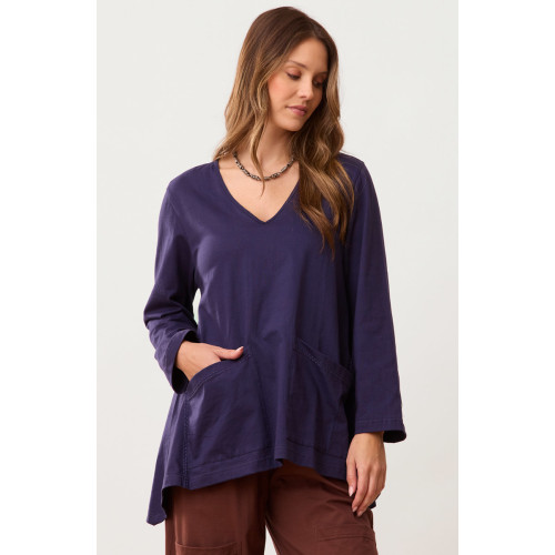 Asma Soft Handkerchief Hem Knit Top - Starlight Asma Soft Handkerchief Hem Knit Top - Starlight