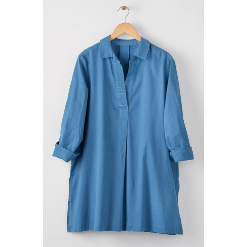 Savita Organic Cotton Long-Sleeve Top - Natural Dye Indigo Savita Organic Cotton Long-Sleeve Top - Natural Dye Indigo