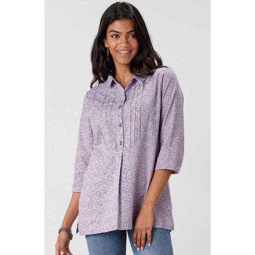 Bhavna 3/4-Sleeve Tunic - Lavender