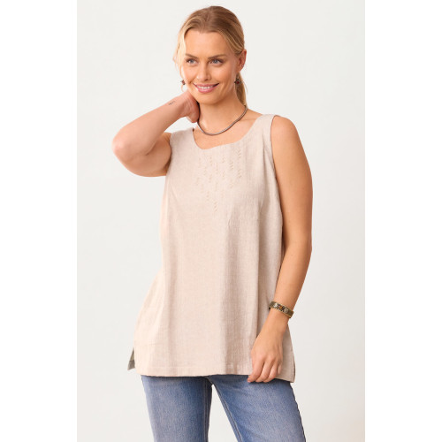 Anju Textured Cotton Tank - Fleur de Sel