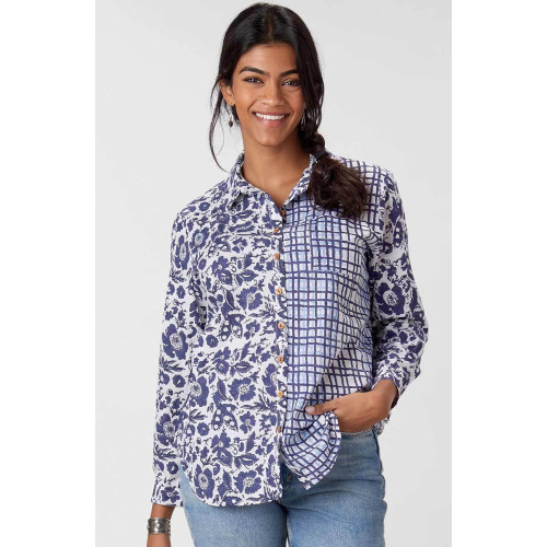 Jeevan Organic Shirt - Celestial/White Jeevan Organic Shirt - Celestial/White