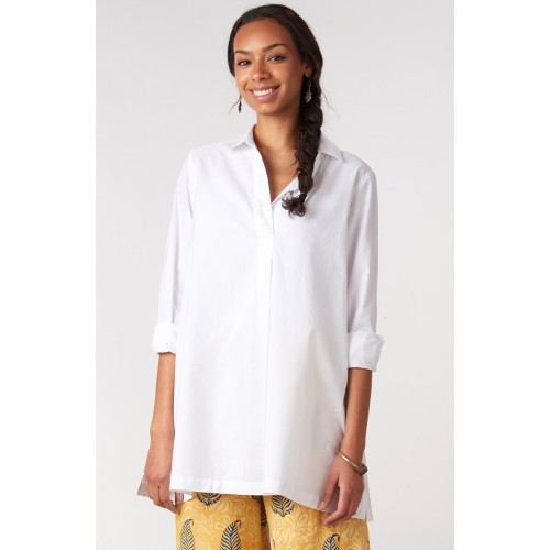 Savita Organic Cotton Long-Sleeve Top - White Savita Organic Cotton Long-Sleeve Top - White