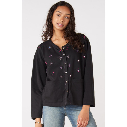 Ruma Organic French Terry Boxy Cardigan - Black Ruma Organic French Terry Boxy Cardigan - Black
