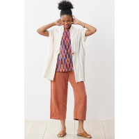 Kesari Cotton Double Gauze Crop Pant - Copper rose