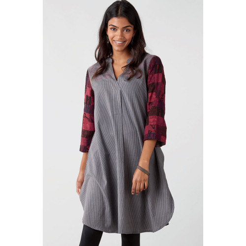 Rubina Tunic - Grey/Port/Chindi Rubina Tunic - Grey/Port/Chindi