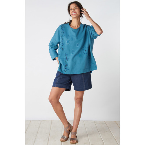 Recycled Yarn Aksa Pull-On Shorts - Dark denim Recycled Yarn Aksa Pull-On Shorts - Dark denim